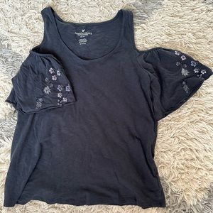 American Eagle off the shoulder floral top (s)